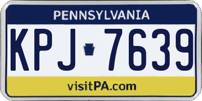 PA license plate KPJ7639