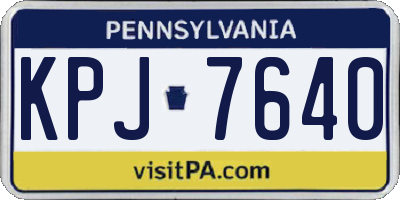 PA license plate KPJ7640