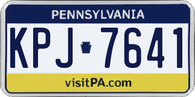PA license plate KPJ7641
