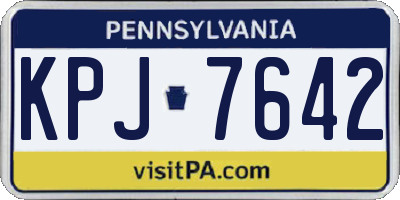 PA license plate KPJ7642