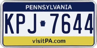 PA license plate KPJ7644