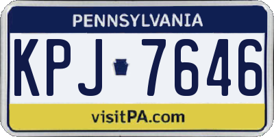 PA license plate KPJ7646