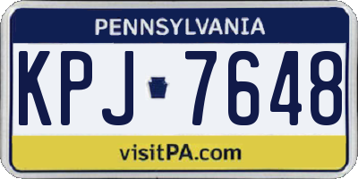 PA license plate KPJ7648