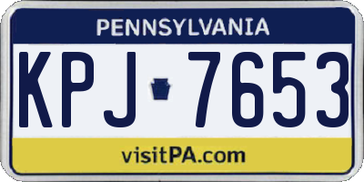 PA license plate KPJ7653