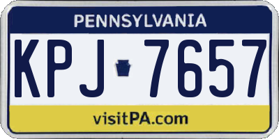 PA license plate KPJ7657