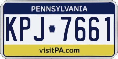 PA license plate KPJ7661