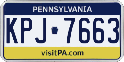 PA license plate KPJ7663