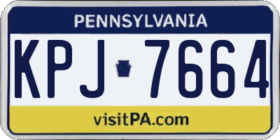 PA license plate KPJ7664