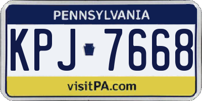 PA license plate KPJ7668