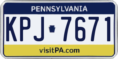 PA license plate KPJ7671