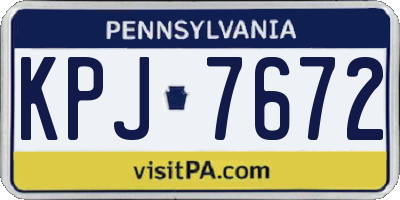 PA license plate KPJ7672