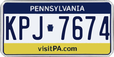 PA license plate KPJ7674