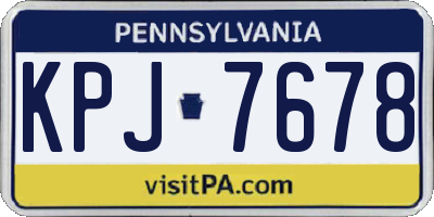 PA license plate KPJ7678
