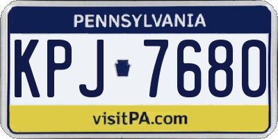 PA license plate KPJ7680