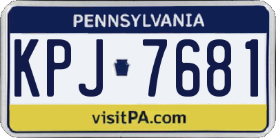 PA license plate KPJ7681