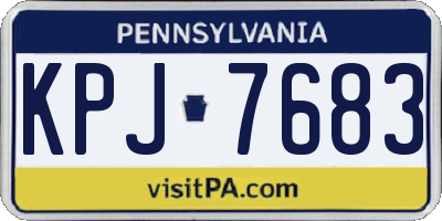 PA license plate KPJ7683