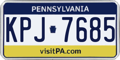 PA license plate KPJ7685