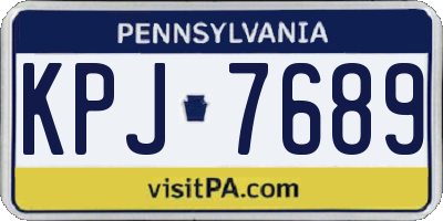 PA license plate KPJ7689