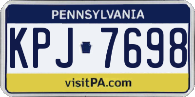 PA license plate KPJ7698