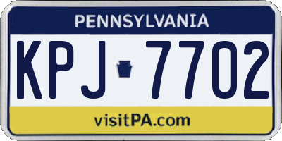 PA license plate KPJ7702