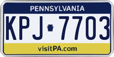 PA license plate KPJ7703