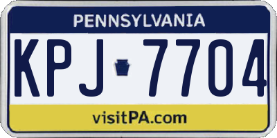 PA license plate KPJ7704