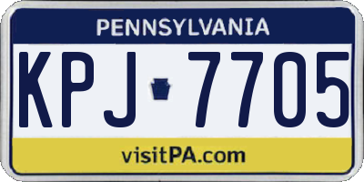 PA license plate KPJ7705