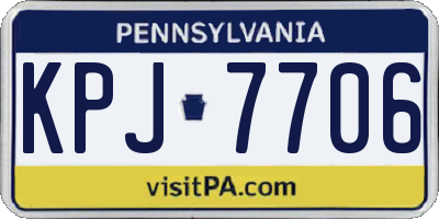 PA license plate KPJ7706