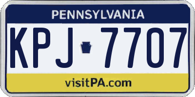 PA license plate KPJ7707