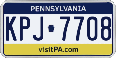 PA license plate KPJ7708
