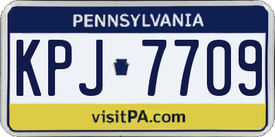 PA license plate KPJ7709