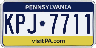 PA license plate KPJ7711
