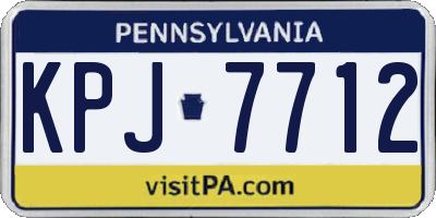 PA license plate KPJ7712