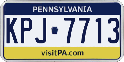 PA license plate KPJ7713