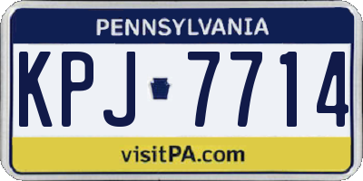 PA license plate KPJ7714