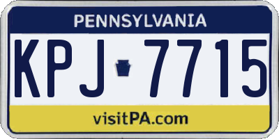 PA license plate KPJ7715