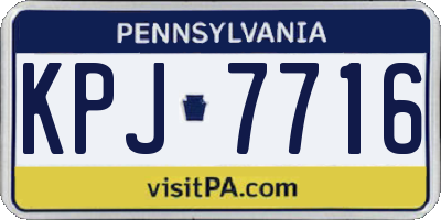 PA license plate KPJ7716