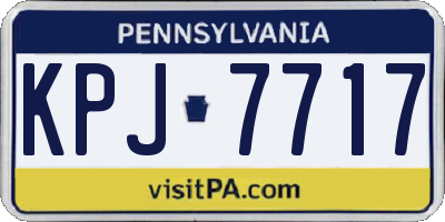 PA license plate KPJ7717