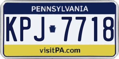 PA license plate KPJ7718