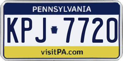PA license plate KPJ7720