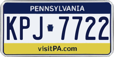 PA license plate KPJ7722