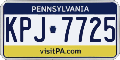 PA license plate KPJ7725