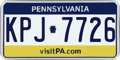 PA license plate KPJ7726