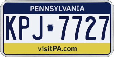 PA license plate KPJ7727