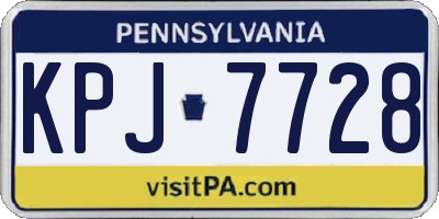 PA license plate KPJ7728