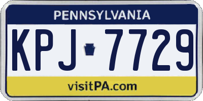 PA license plate KPJ7729