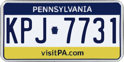 PA license plate KPJ7731