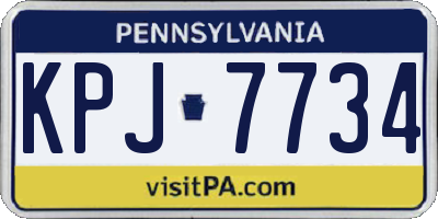 PA license plate KPJ7734
