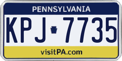 PA license plate KPJ7735