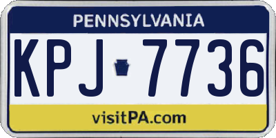 PA license plate KPJ7736